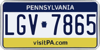 PA license plate LGV7865