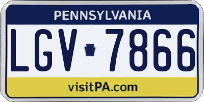 PA license plate LGV7866