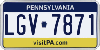 PA license plate LGV7871