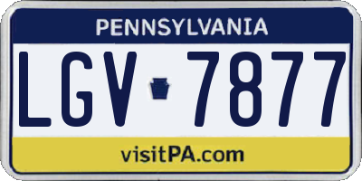 PA license plate LGV7877