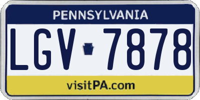 PA license plate LGV7878