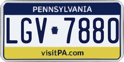 PA license plate LGV7880