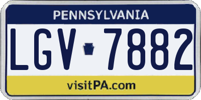 PA license plate LGV7882