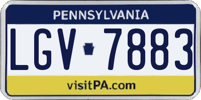 PA license plate LGV7883