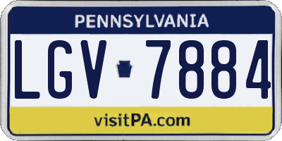 PA license plate LGV7884