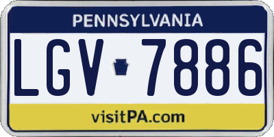 PA license plate LGV7886