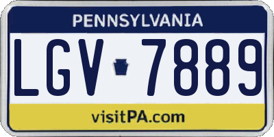 PA license plate LGV7889