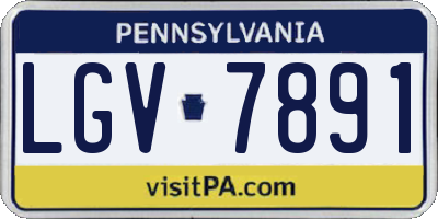 PA license plate LGV7891