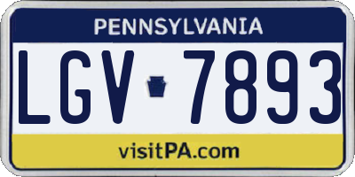 PA license plate LGV7893