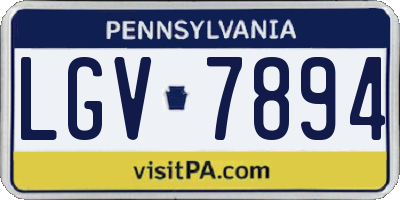 PA license plate LGV7894