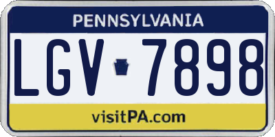 PA license plate LGV7898