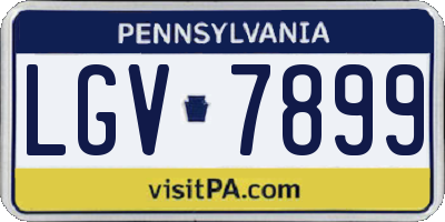 PA license plate LGV7899