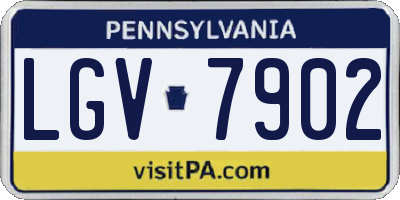 PA license plate LGV7902