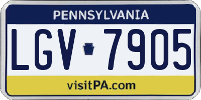 PA license plate LGV7905