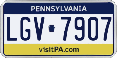 PA license plate LGV7907