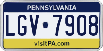 PA license plate LGV7908