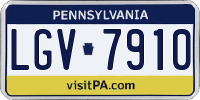 PA license plate LGV7910