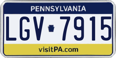 PA license plate LGV7915