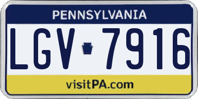 PA license plate LGV7916