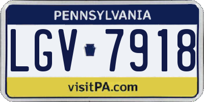 PA license plate LGV7918