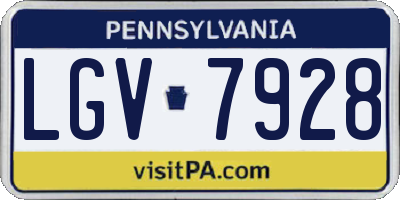 PA license plate LGV7928