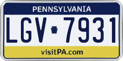 PA license plate LGV7931