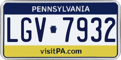 PA license plate LGV7932