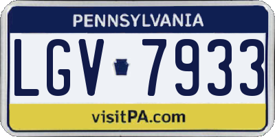 PA license plate LGV7933