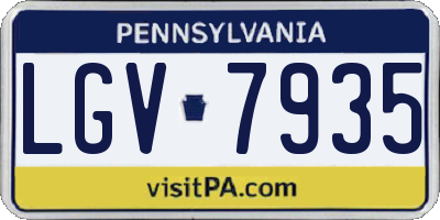 PA license plate LGV7935