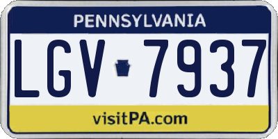 PA license plate LGV7937