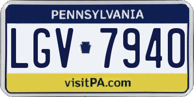 PA license plate LGV7940