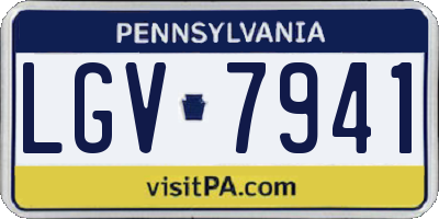 PA license plate LGV7941