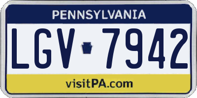 PA license plate LGV7942