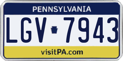 PA license plate LGV7943