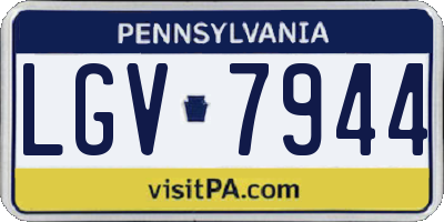 PA license plate LGV7944