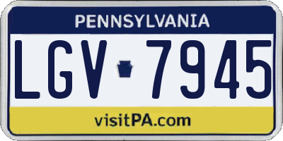 PA license plate LGV7945