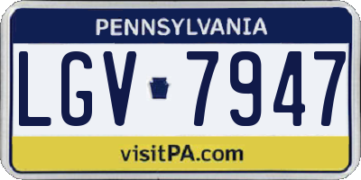 PA license plate LGV7947