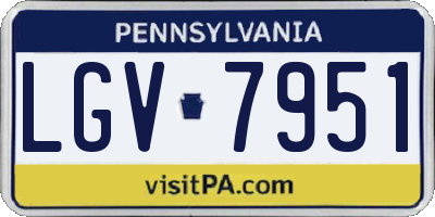 PA license plate LGV7951