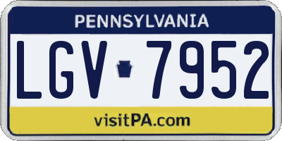 PA license plate LGV7952