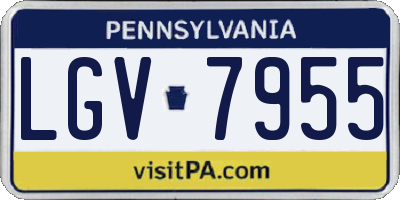 PA license plate LGV7955