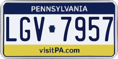 PA license plate LGV7957
