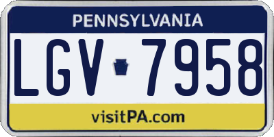 PA license plate LGV7958