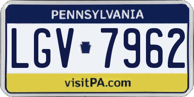 PA license plate LGV7962