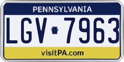 PA license plate LGV7963