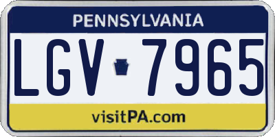 PA license plate LGV7965