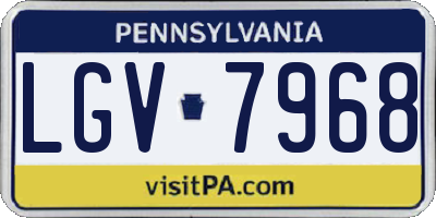 PA license plate LGV7968