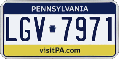 PA license plate LGV7971