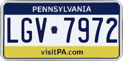 PA license plate LGV7972