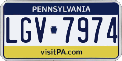 PA license plate LGV7974