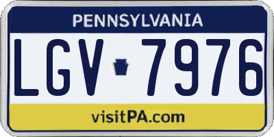 PA license plate LGV7976